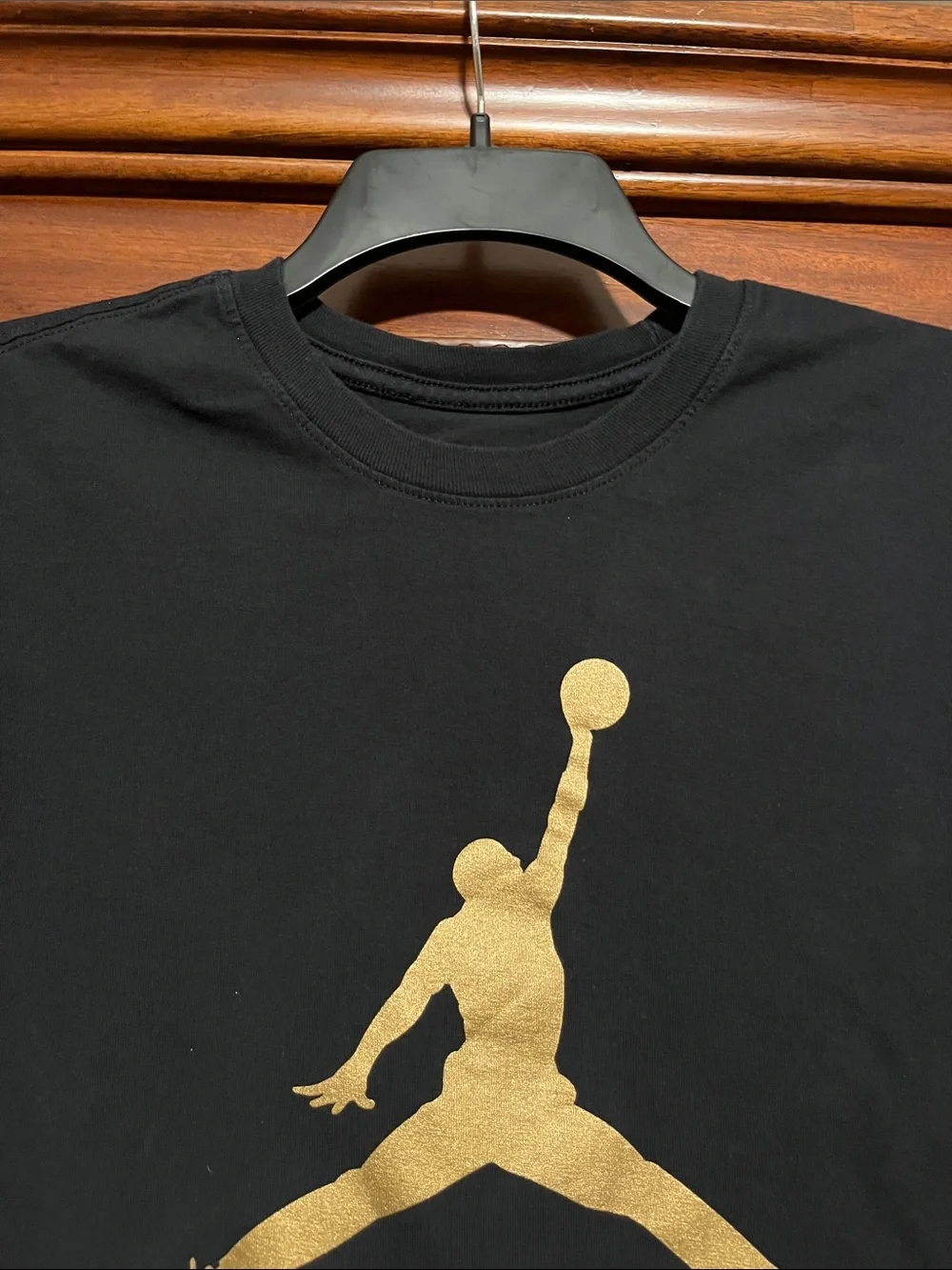 Jordan Flight T-Shirt in Black with Gold Logo